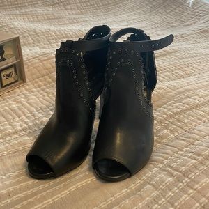 Michael Michael Kors Black Peep Toed Booties - Black